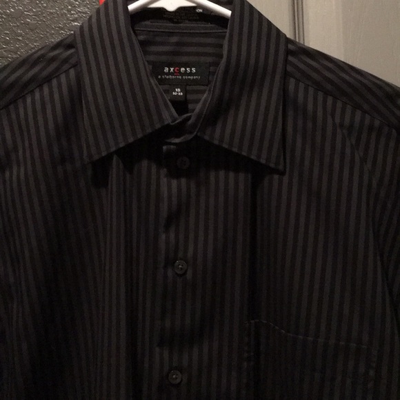 Axcess Black and Grey Striped Button down shirt - Picture 2 of 4